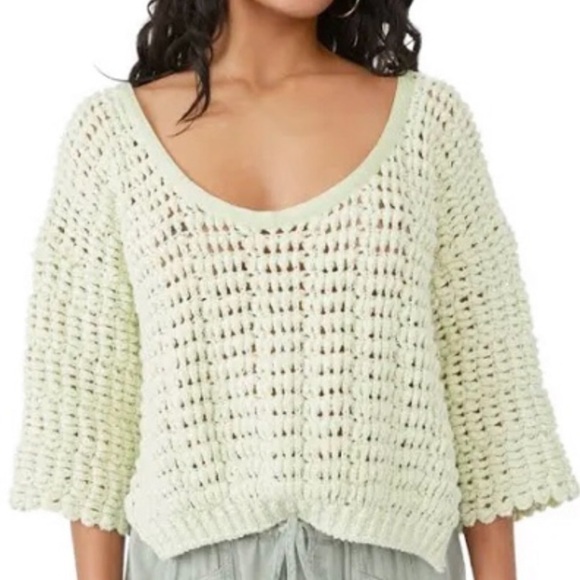 Free people – women’s cozy sugared mint green sweater – size XS - Picture 1 of 14